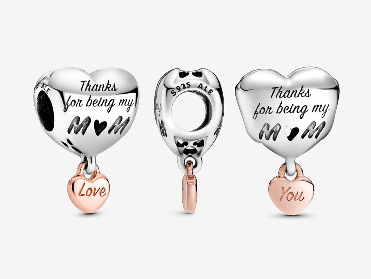 Love You Mom Heart Charm