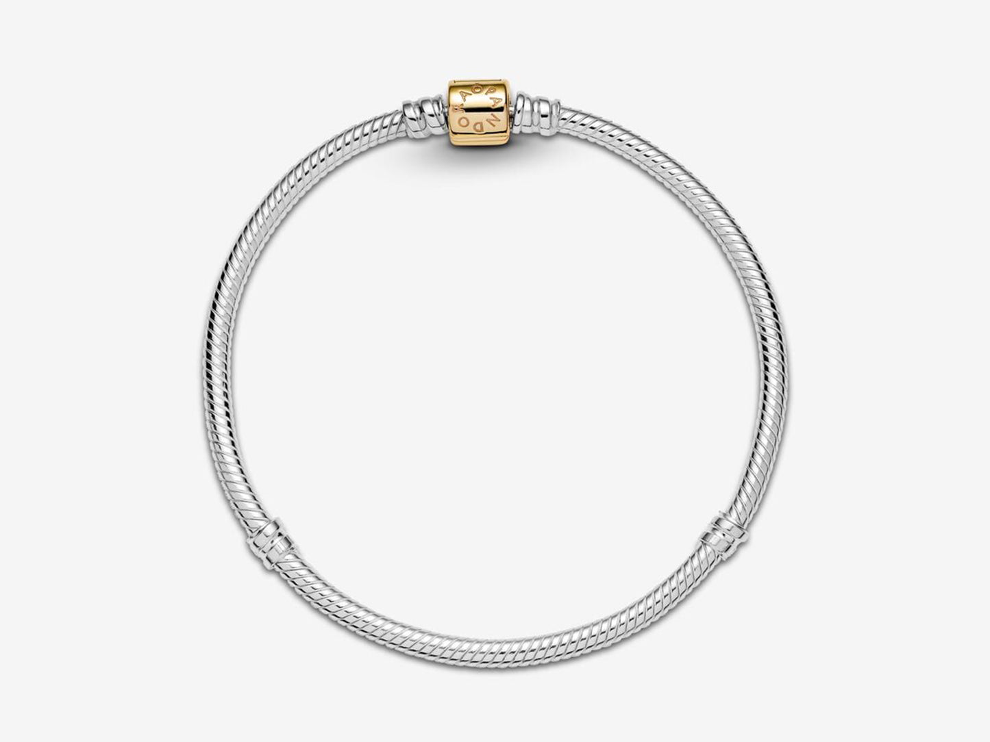 Two-tone Barrel Clasp Snake Chain Bracelet