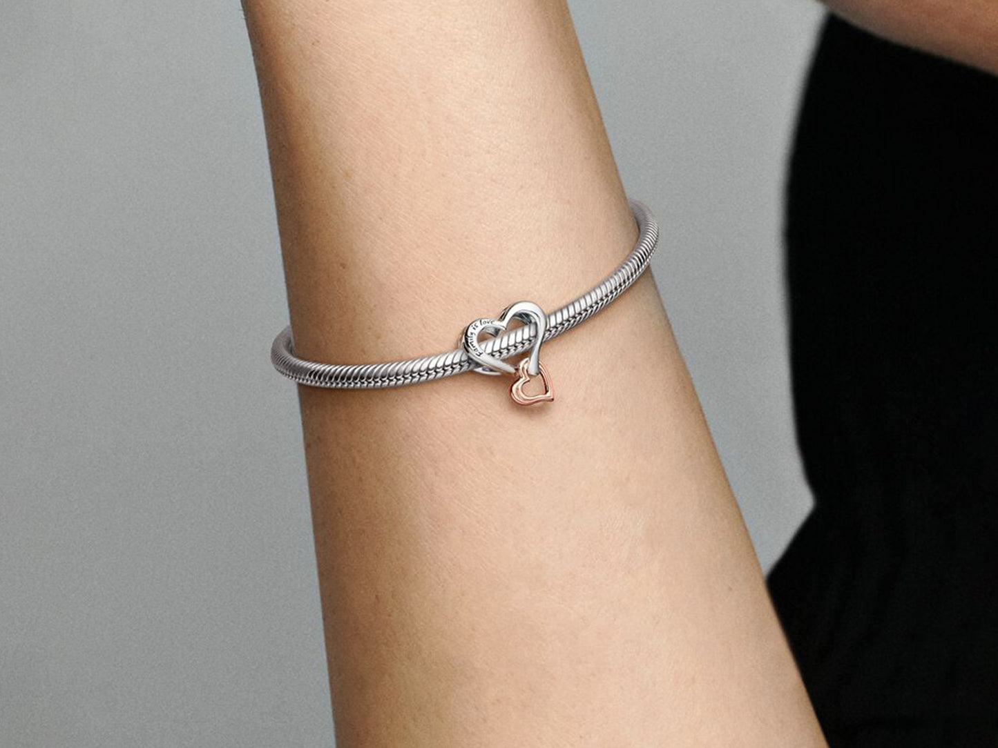 Two-tone Openwork Infinity Heart Charm
