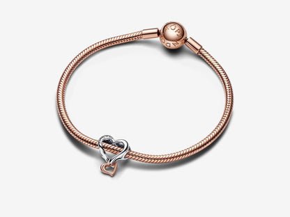 Two-tone Openwork Infinity Heart Charm