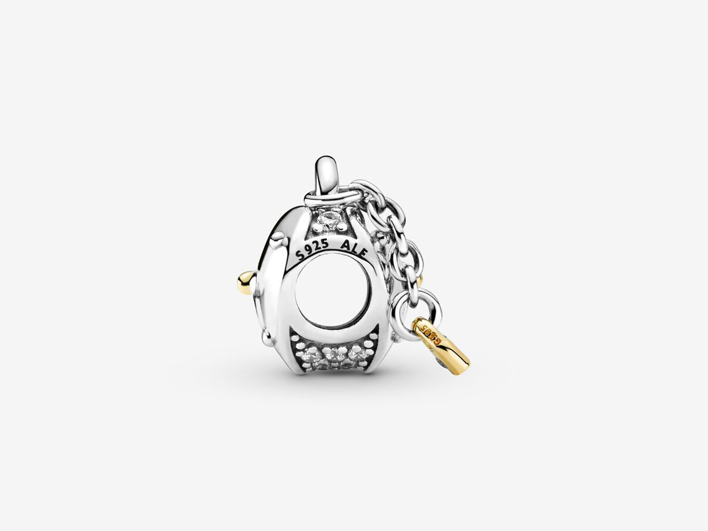 Bicolor Heart Lock Charm
