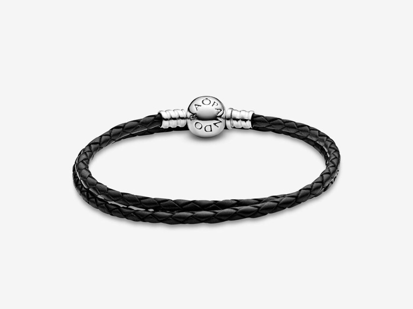 Double Black Leather Bracelet