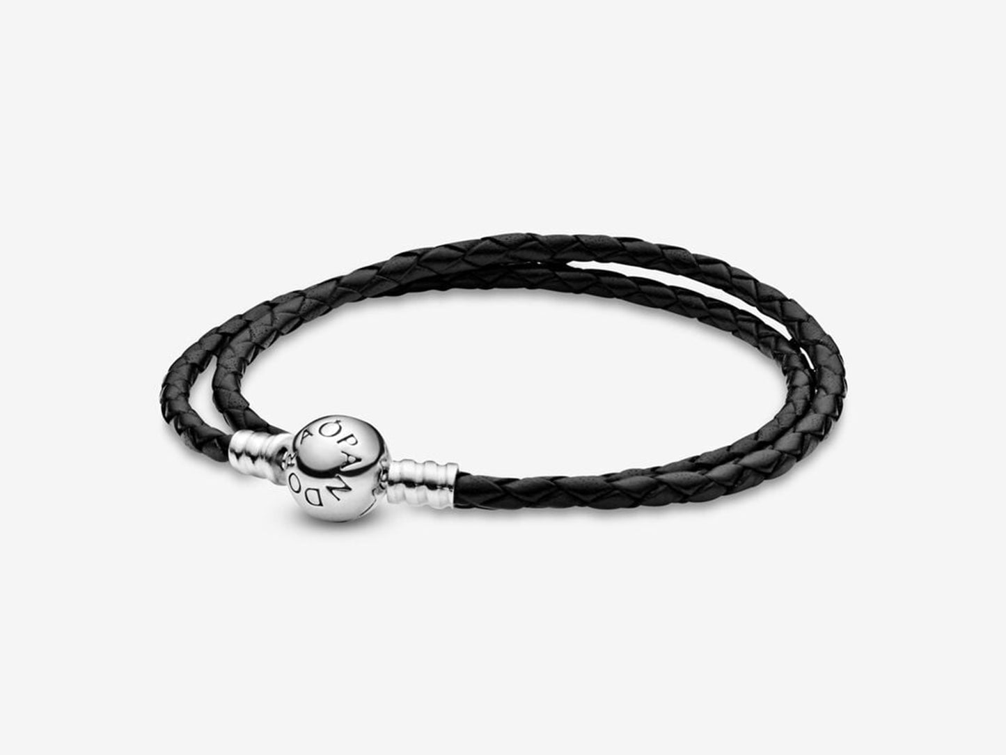 Double Black Leather Bracelet