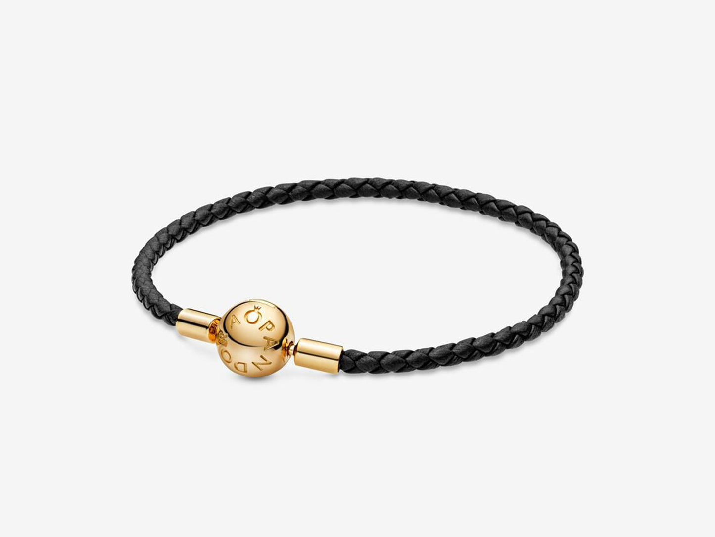 Black Leather Weave Bracelet