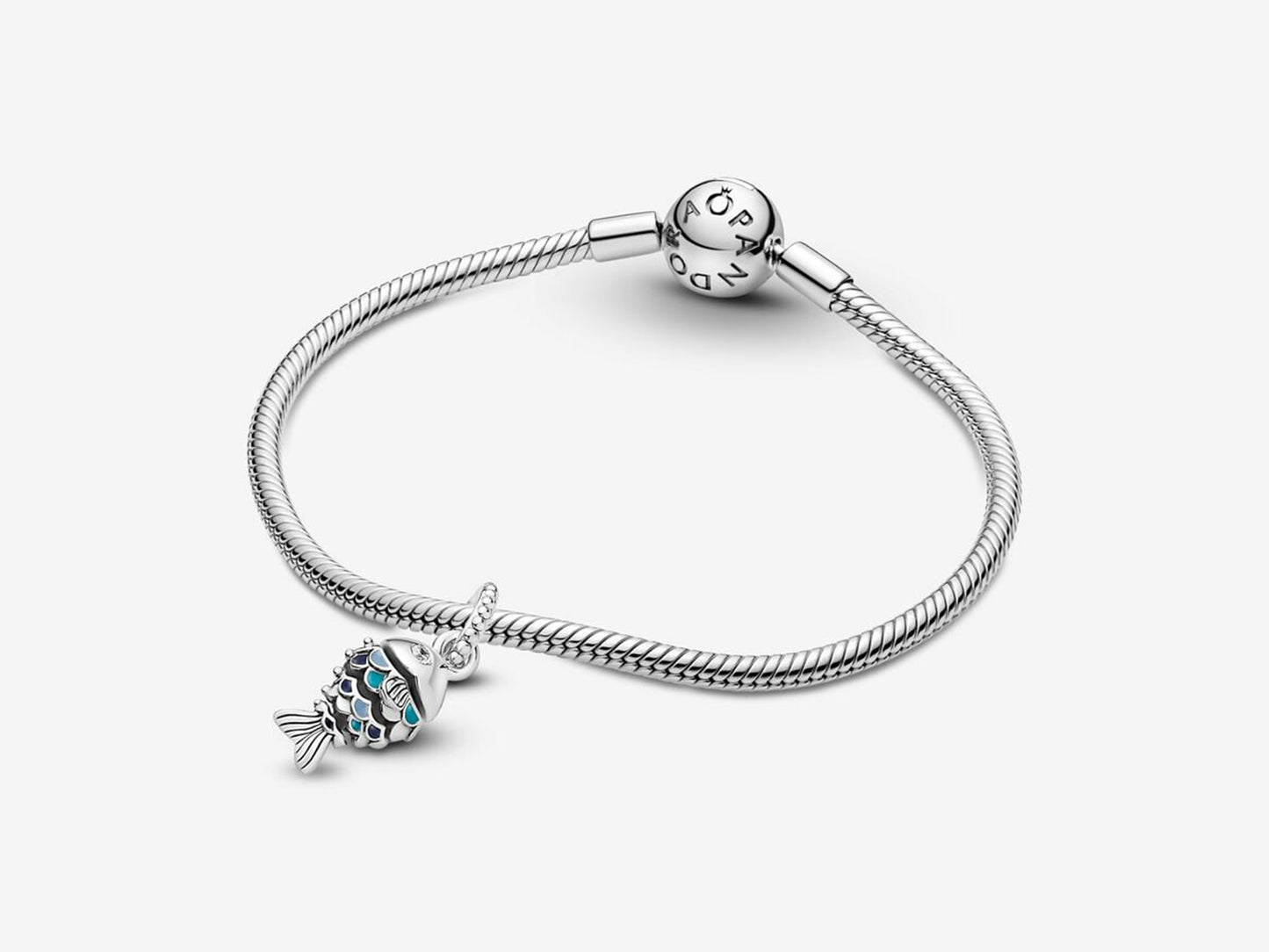 Blue Scaled Fish Dangle Charm