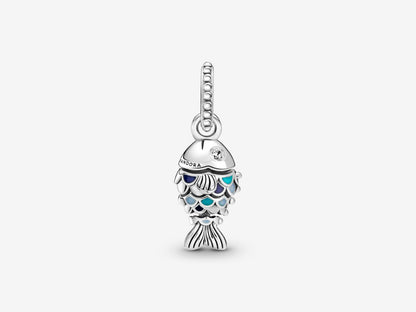 Blue Scaled Fish Dangle Charm
