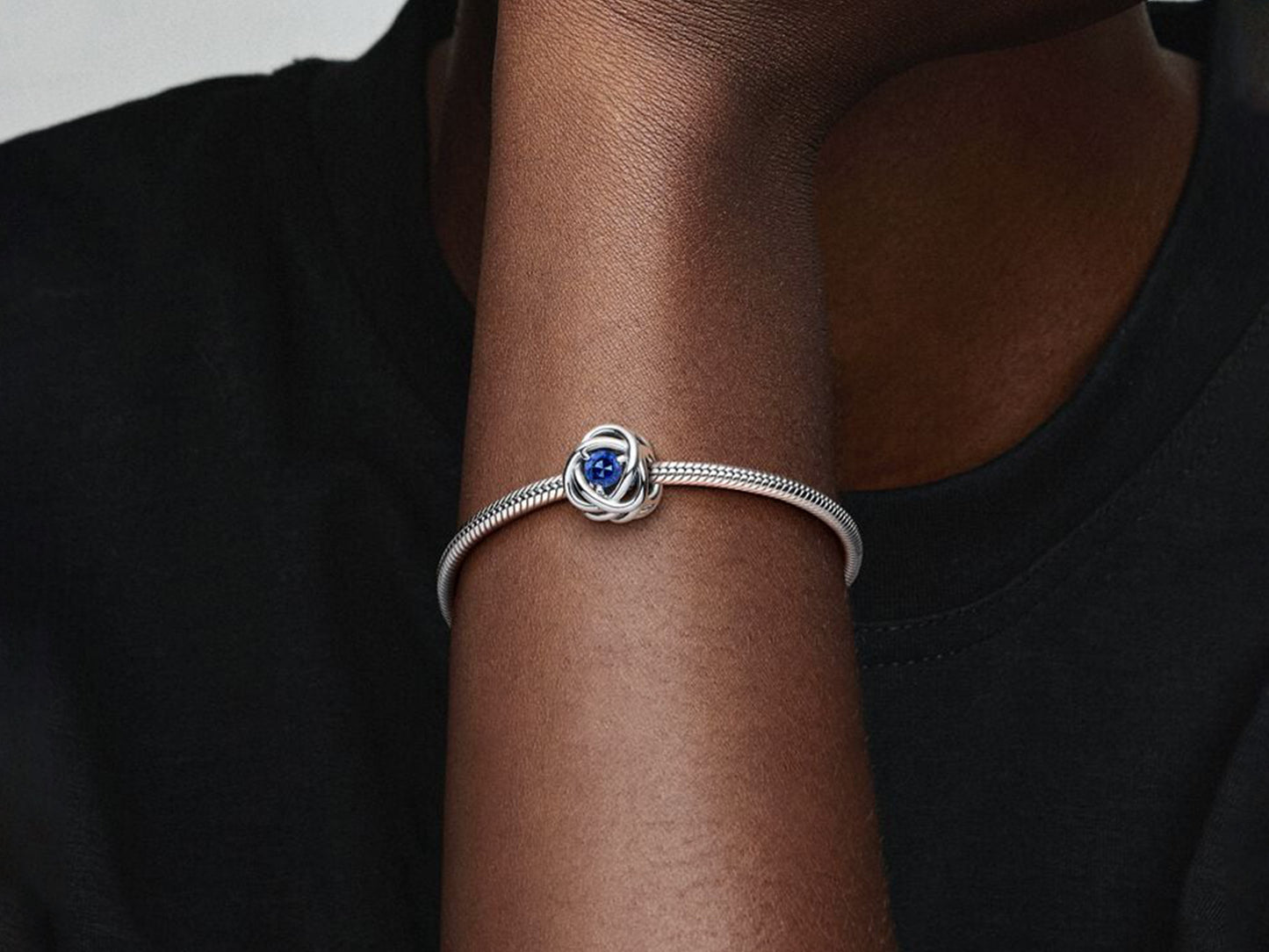 September Blue Eternity Circle Charm