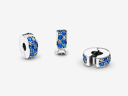 Blue Pavé Clip Charm