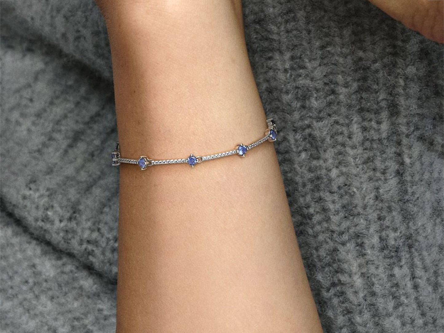 Blue Pave Link Chain