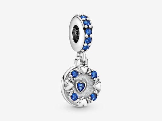 Blue Radiant Heart Charm