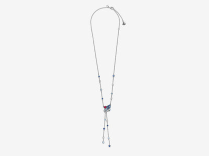 Blue & Pink Fan Y-Necklace