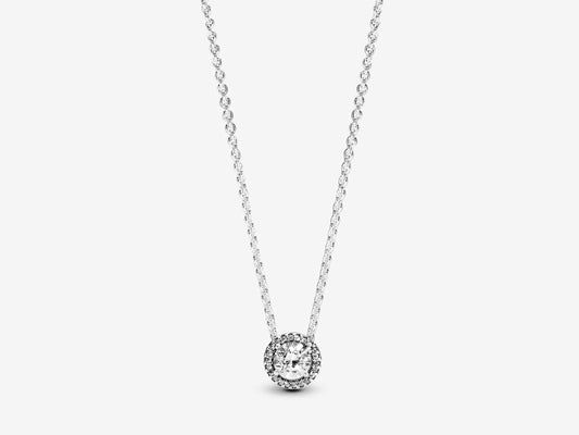 Round Sparkle Halo Necklace