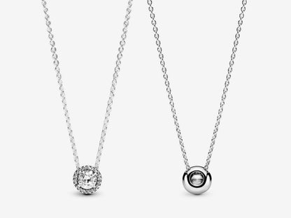 Round Sparkle Halo Necklace