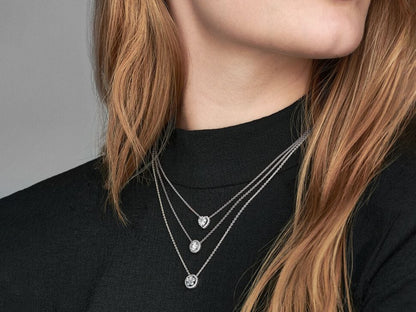 Round Sparkle Halo Necklace