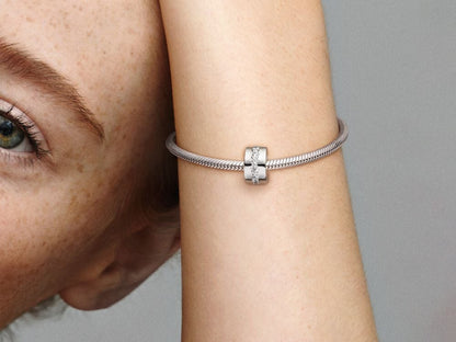 Clear Sparkling Row Clip Charm