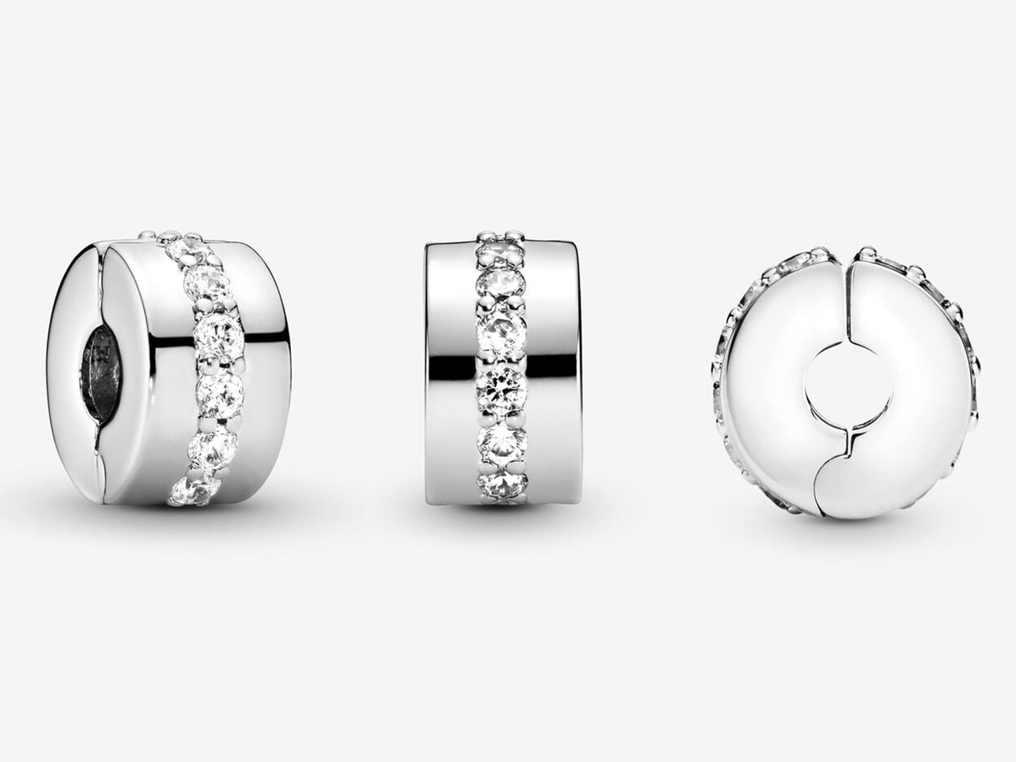 Clear Sparkling Row Clip Charm
