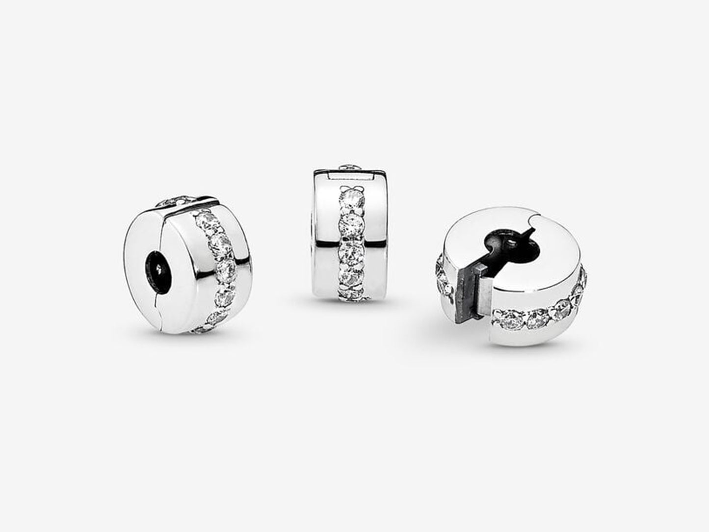 Clear Sparkling Row Clip Charm