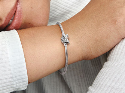 Butterfly Clasp Snake Chain Bracelet