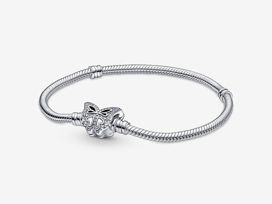 Butterfly Clasp Snake Chain Bracelet