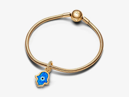 Opalescent Blue Hamsa Hand Dangle Charm