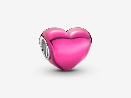 Metallic Pink Heart Charm