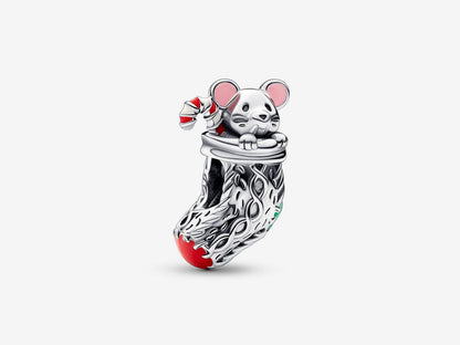 Festive Mouse & Stocking Charm