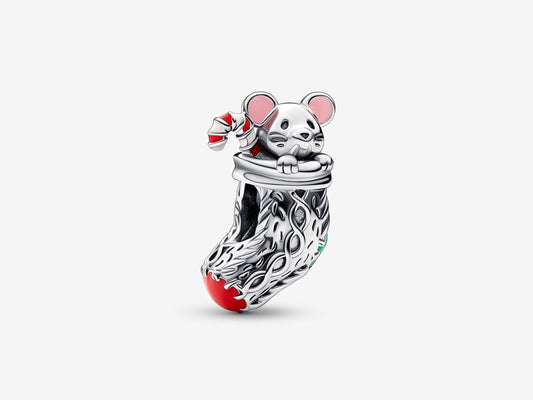 Festive Mouse & Stocking Charm