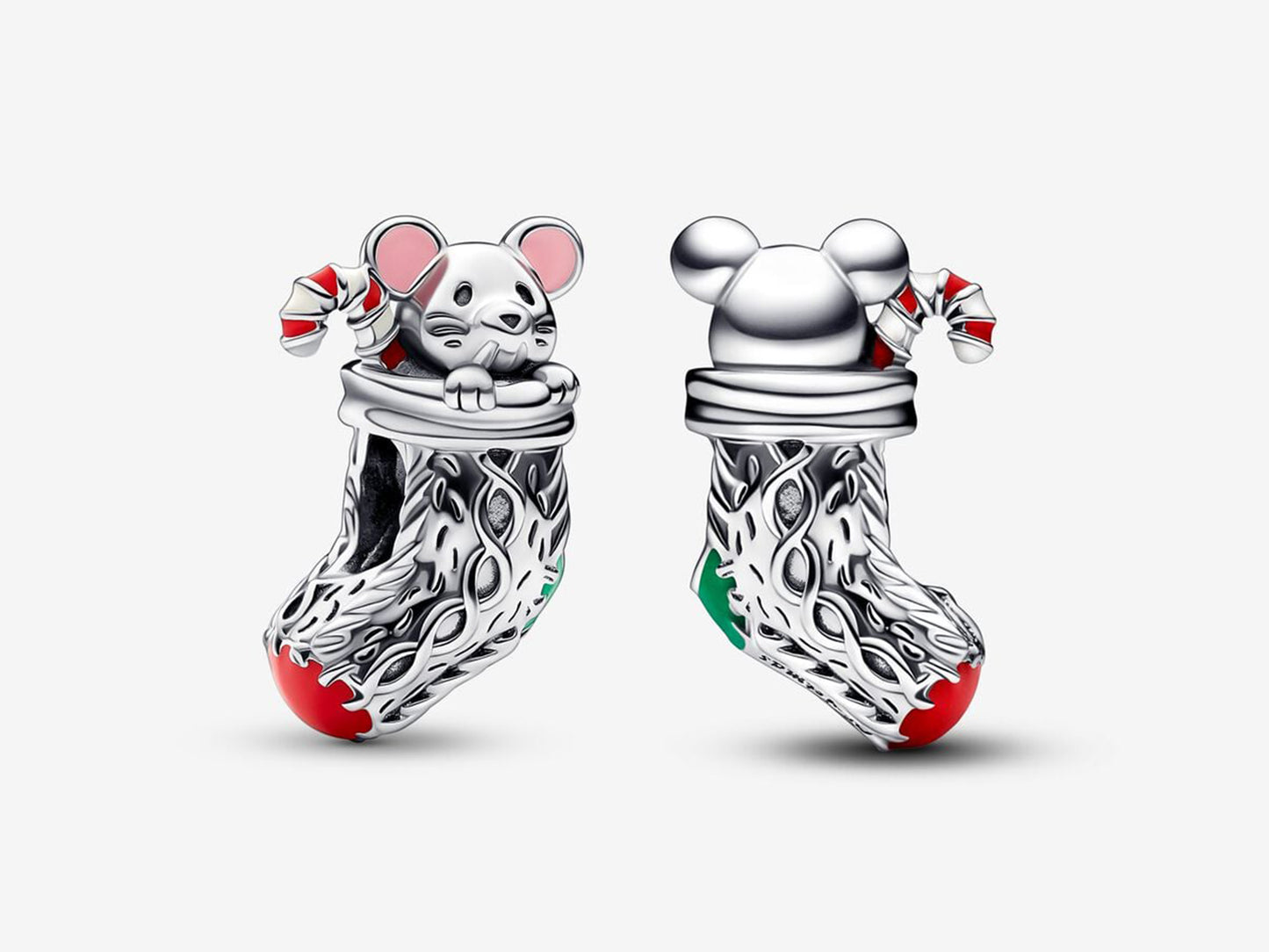Festive Mouse & Stocking Charm