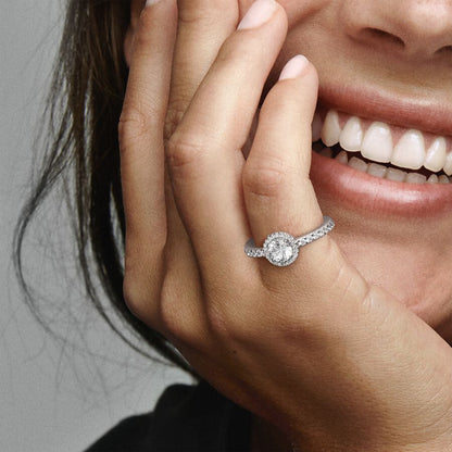 Classic Radiant Halo Ring