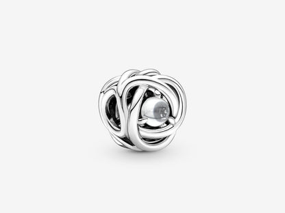 April Clear Eternity Circle Charm