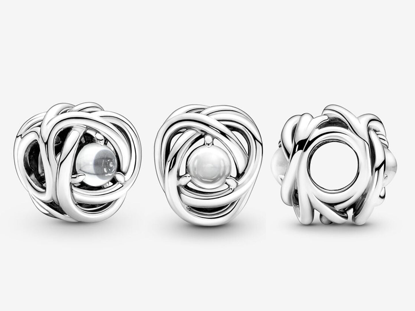 April Clear Eternity Circle Charm