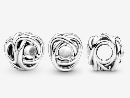 April Clear Eternity Circle Charm