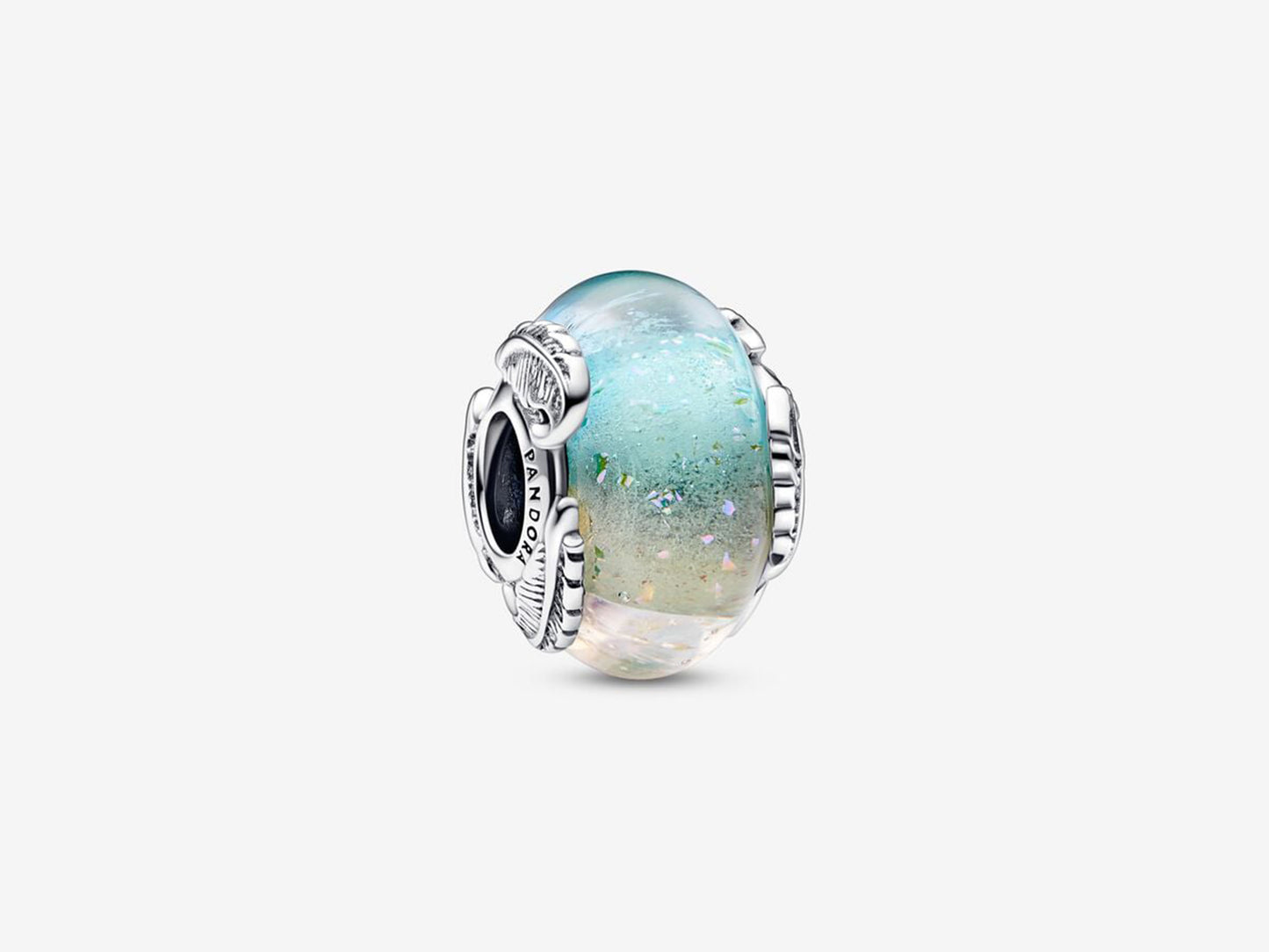 Multicolour Murano Glass & Curved Feather Charm