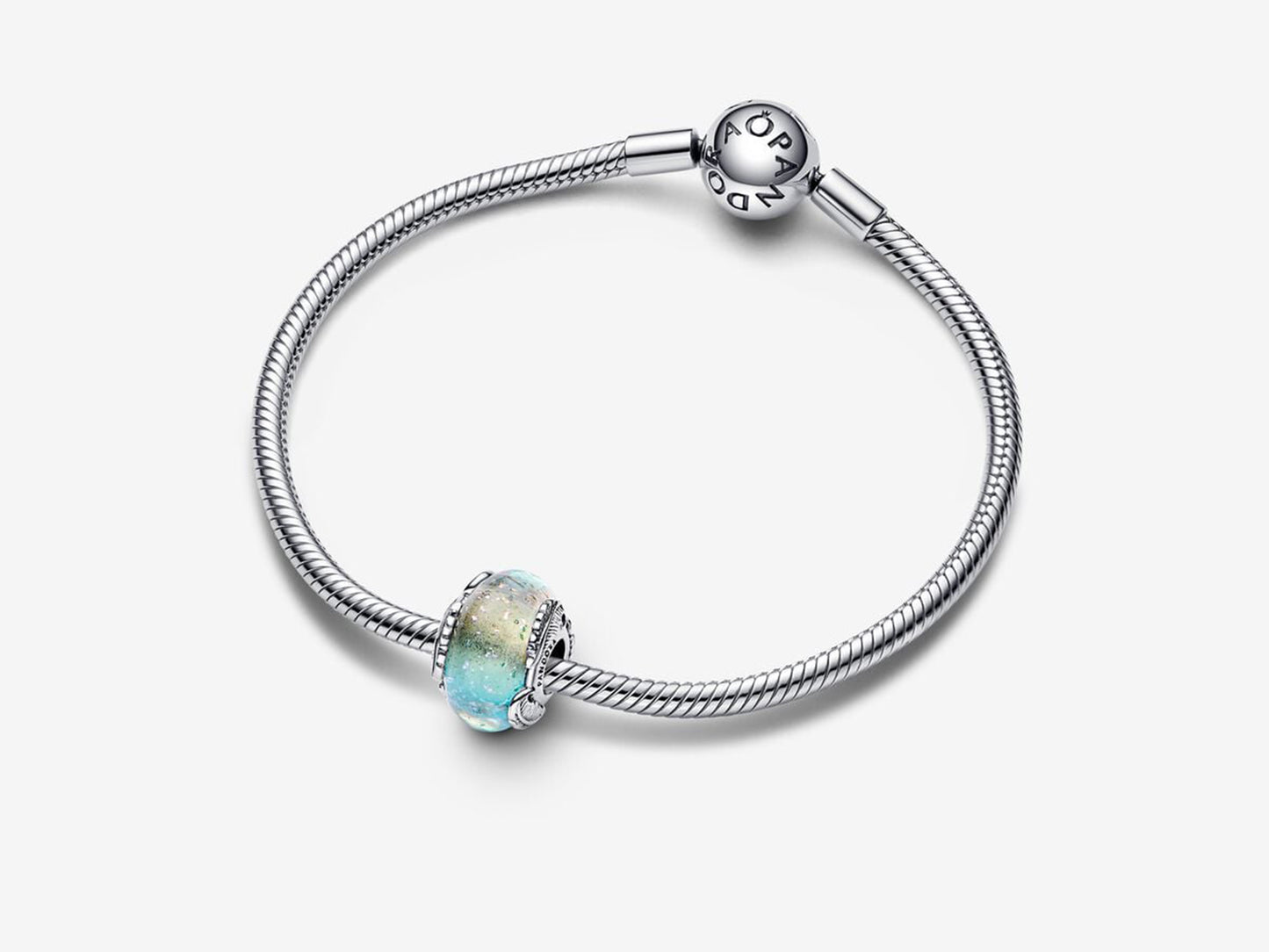 Multicolour Murano Glass & Curved Feather Charm