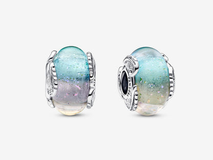 Multicolour Murano Glass & Curved Feather Charm