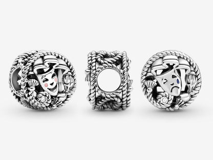 Comedy & Tragedy Theater Masks Silver Charm