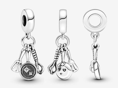 Spatula, Frying Pan & Whisk Dangle Charm