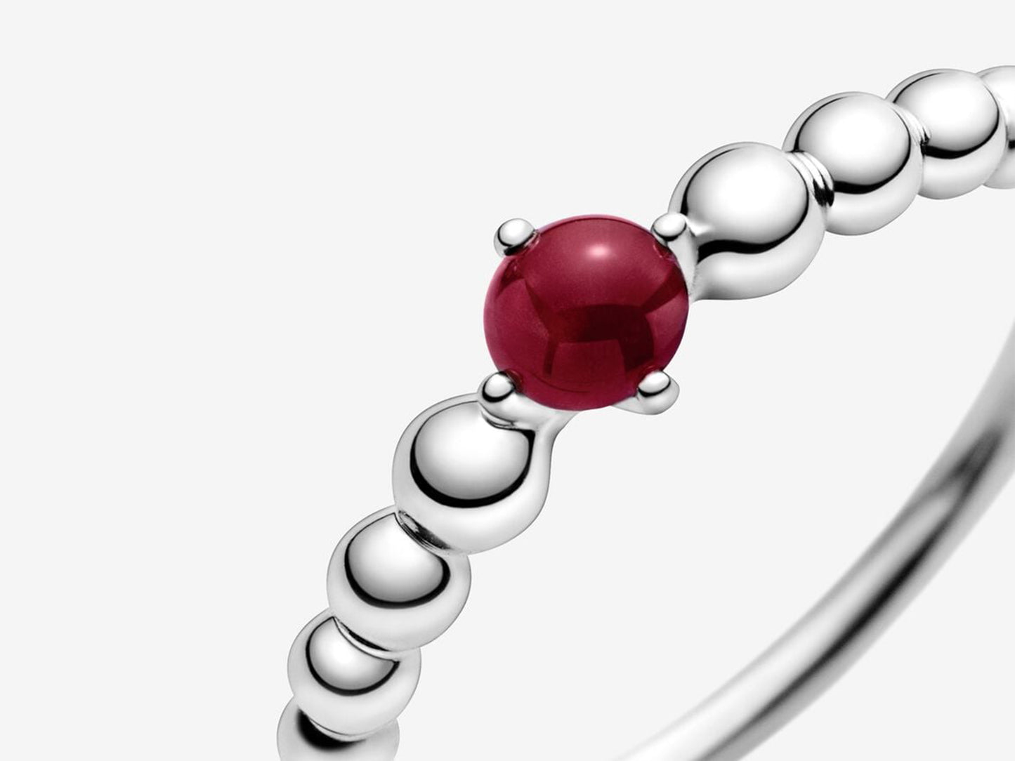 Crimson Bead Elegance Ring