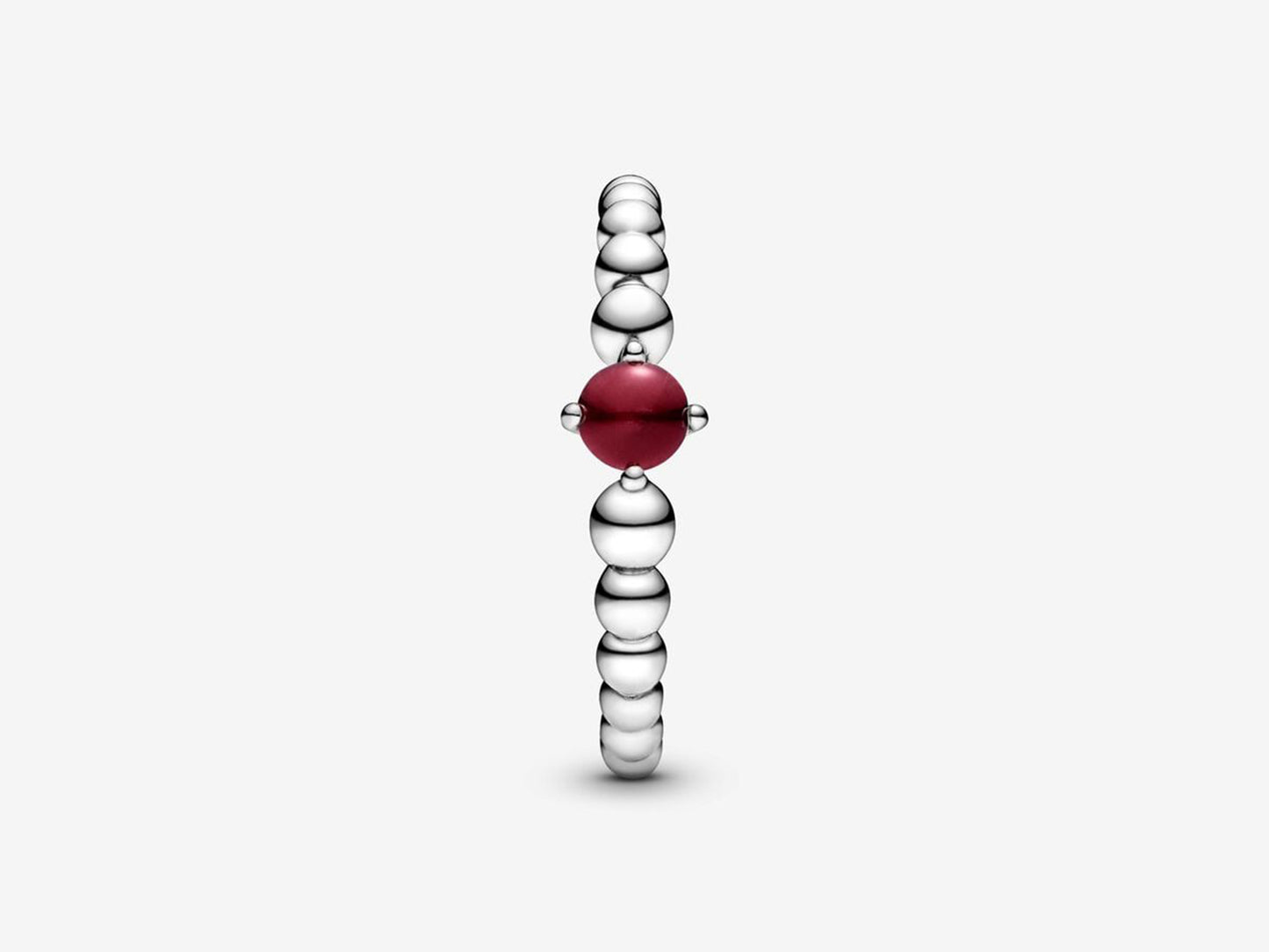Crimson Bead Elegance Ring