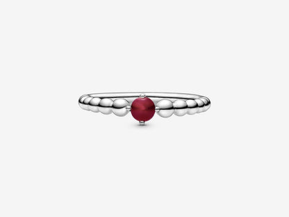 Crimson Bead Elegance Ring