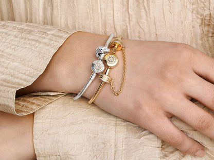 Sparkling Crown O Snake Chain Bracelet