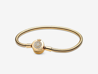 Sparkling Crown O Snake Chain Bracelet