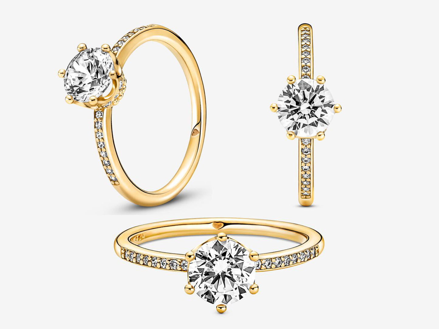 Clear Sparkling Crown Solitaire Ring