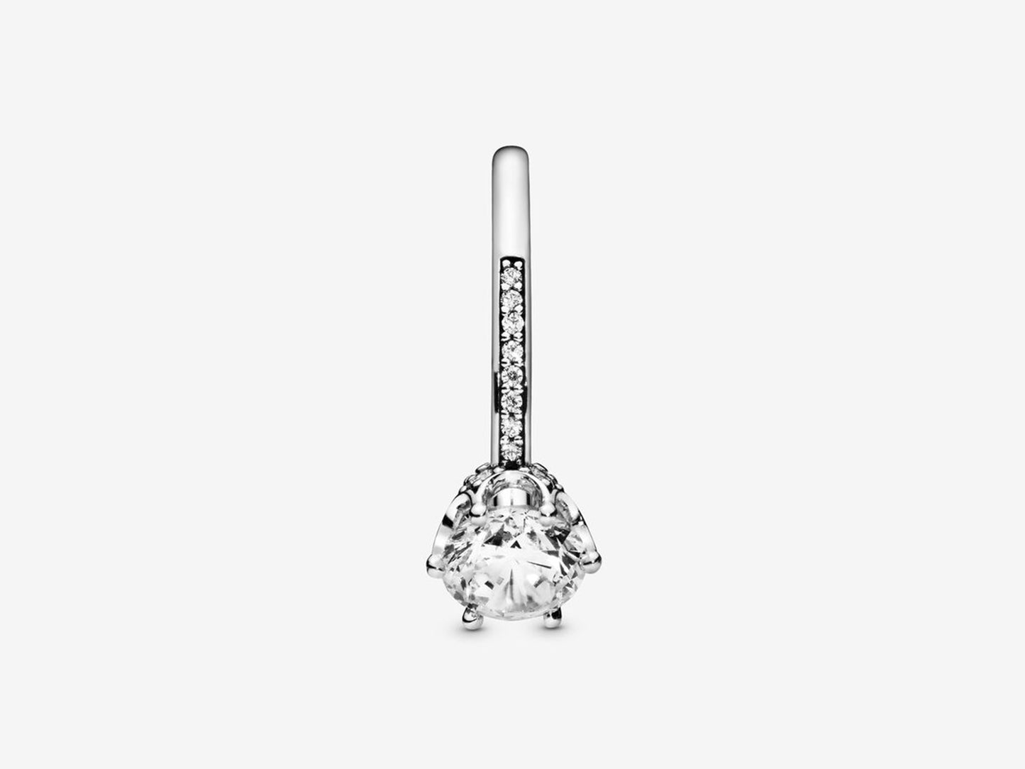 Clear Sparkling Crown Solitaire Ring