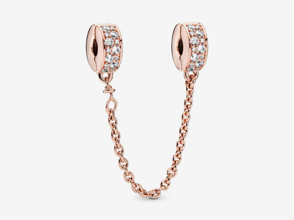 Clear Pavé Safety Chain Clip Charm