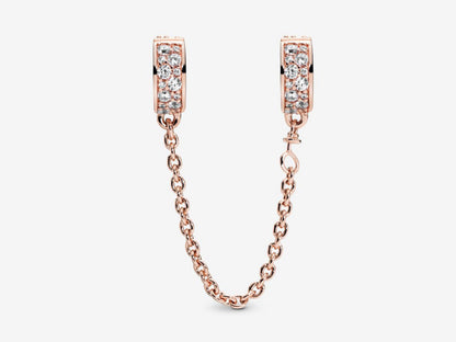 Clear Pavé Safety Chain Clip Charm
