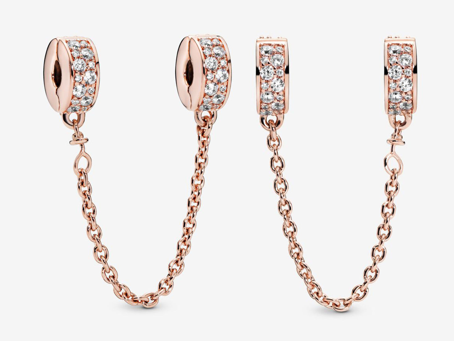 Clear Pavé Safety Chain Clip Charm