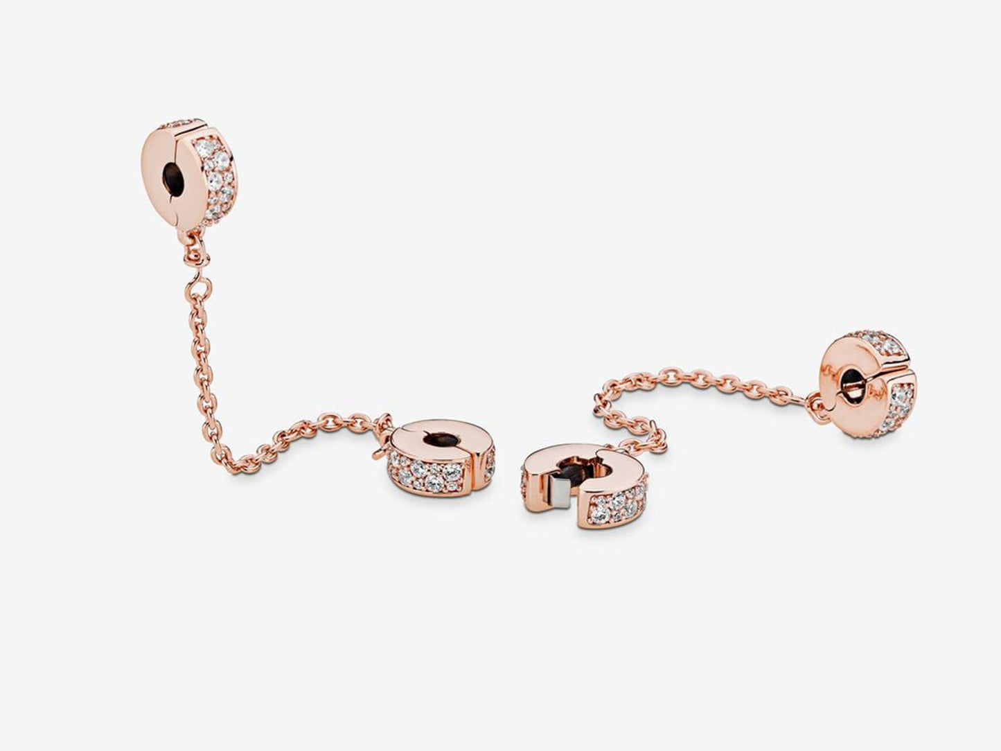 Clear Pavé Safety Chain Clip Charm