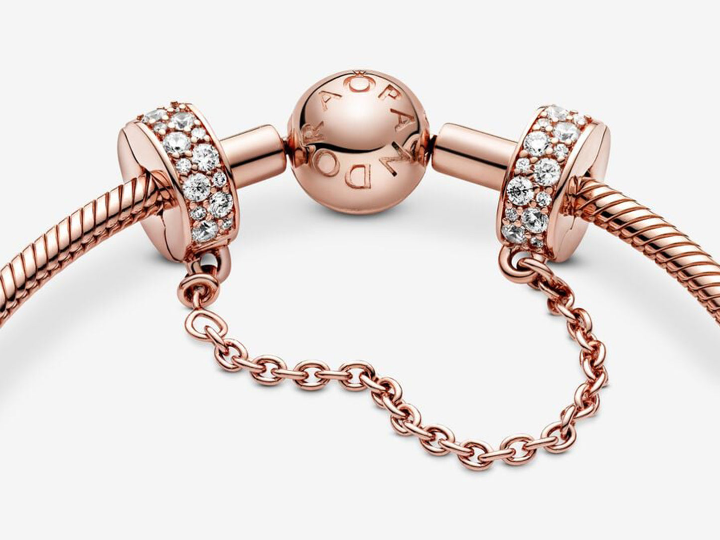 Clear Pavé Safety Chain Clip Charm