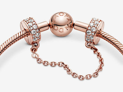 Clear Pavé Safety Chain Clip Charm